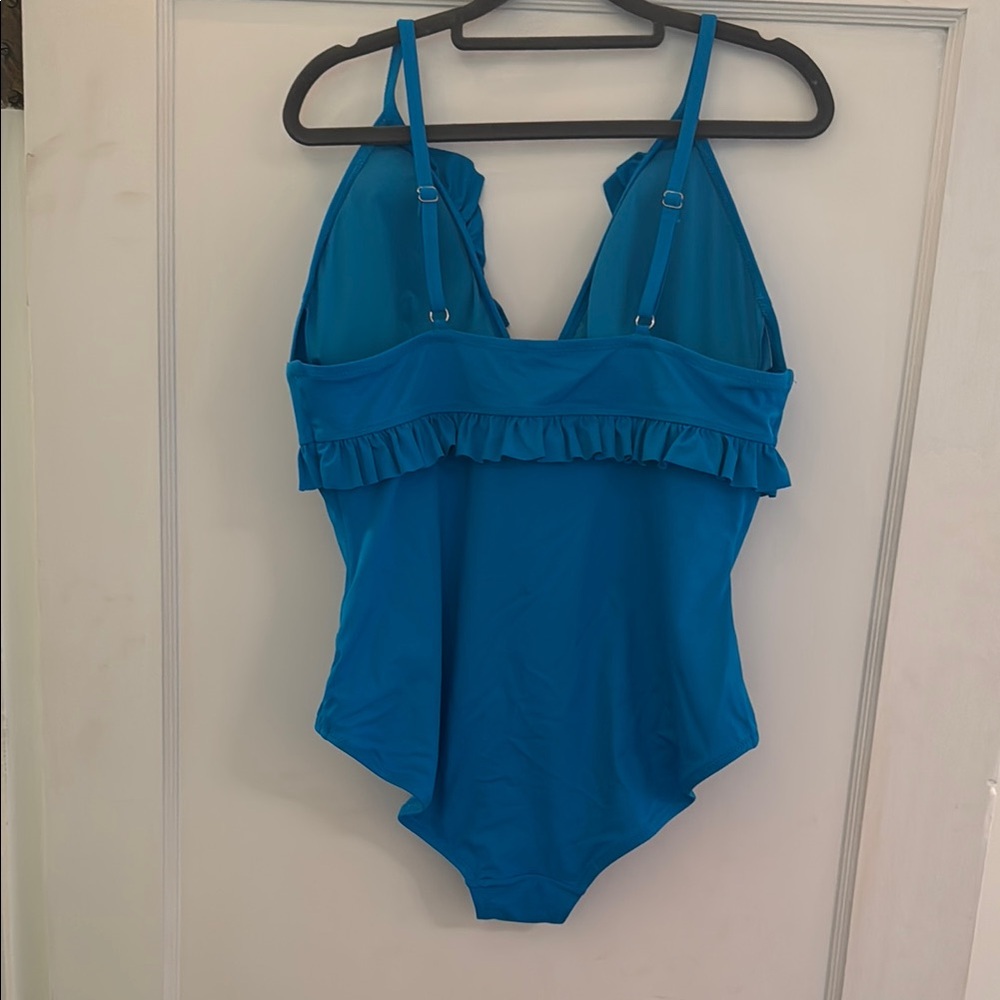 Bare Necessities Blue Ruffle One Piece Swimsuit - Picture 3 of 3